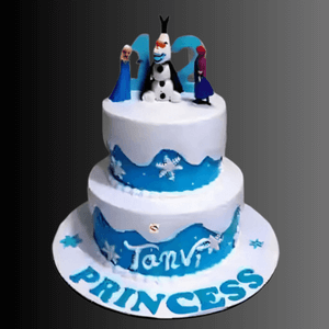 2 Tier Frozen Theme Cake
